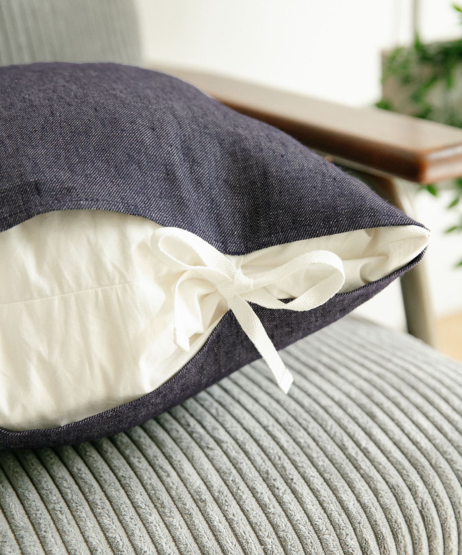 GOOD LINEN SUPPLY　CUSHION COVER TWILL NAVY -