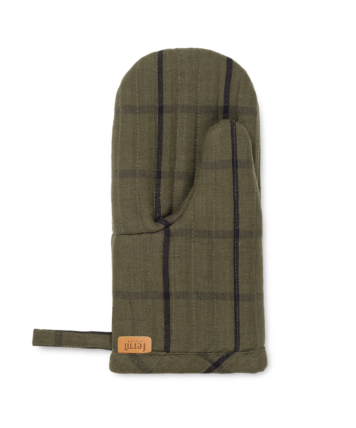 ferm living　HALE YARN-DYED OVEN MITT GREEN BLK -