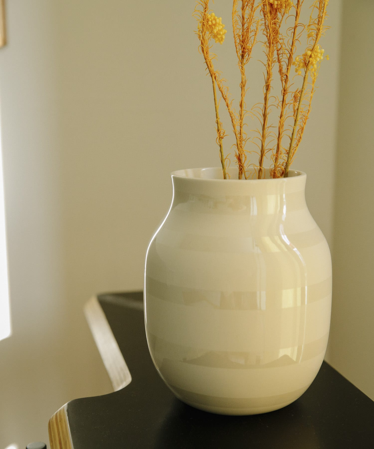 KAHLER　フラワーベース Φ16xH20cm パール -