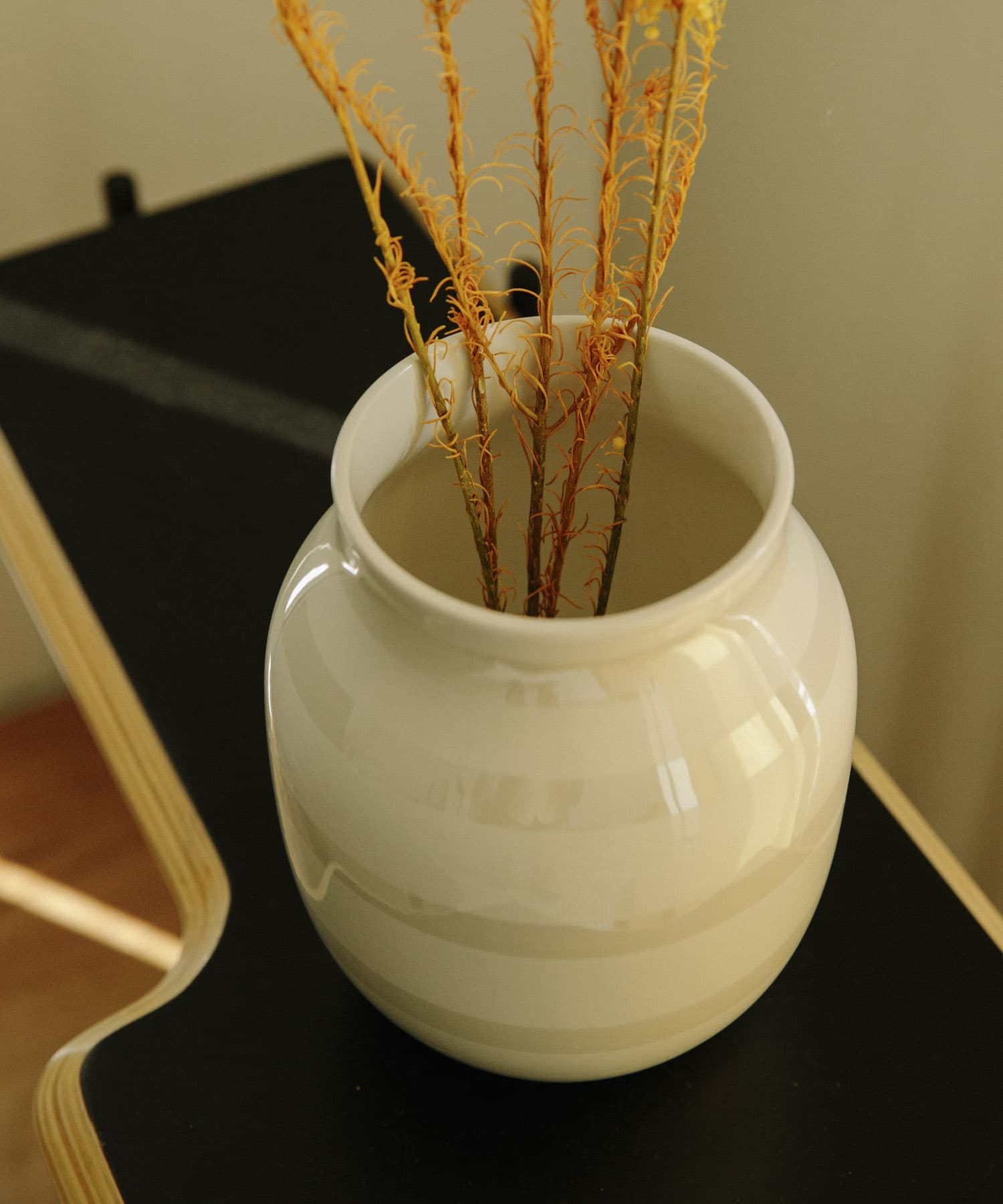 KAHLER　フラワーベース Φ16xH20cm パール -
