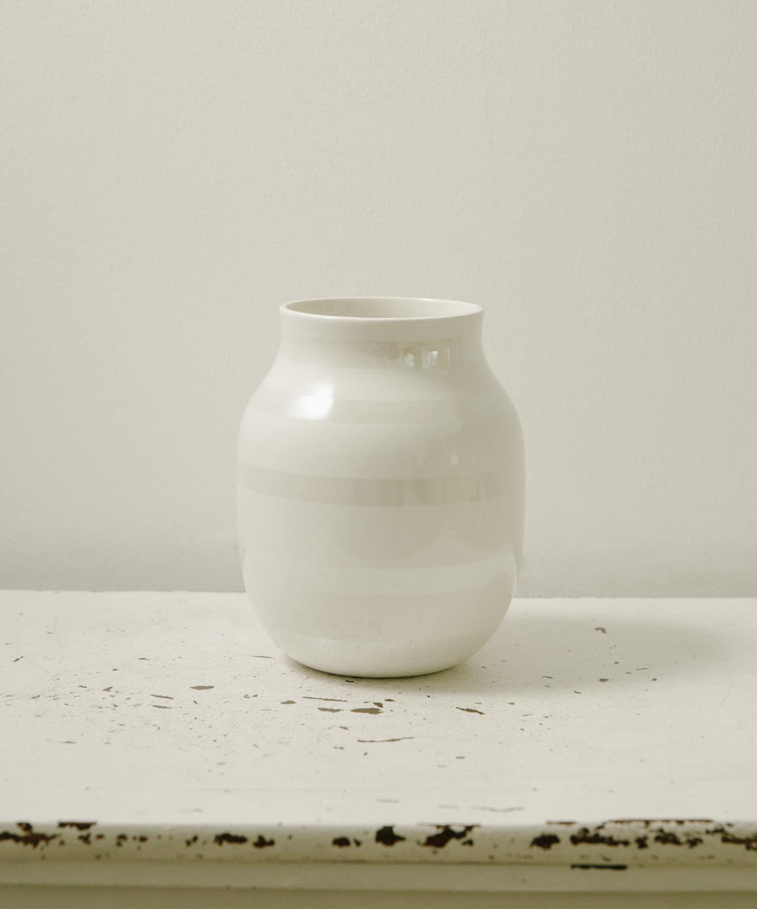 KAHLER　フラワーベース Φ16xH20cm パール -