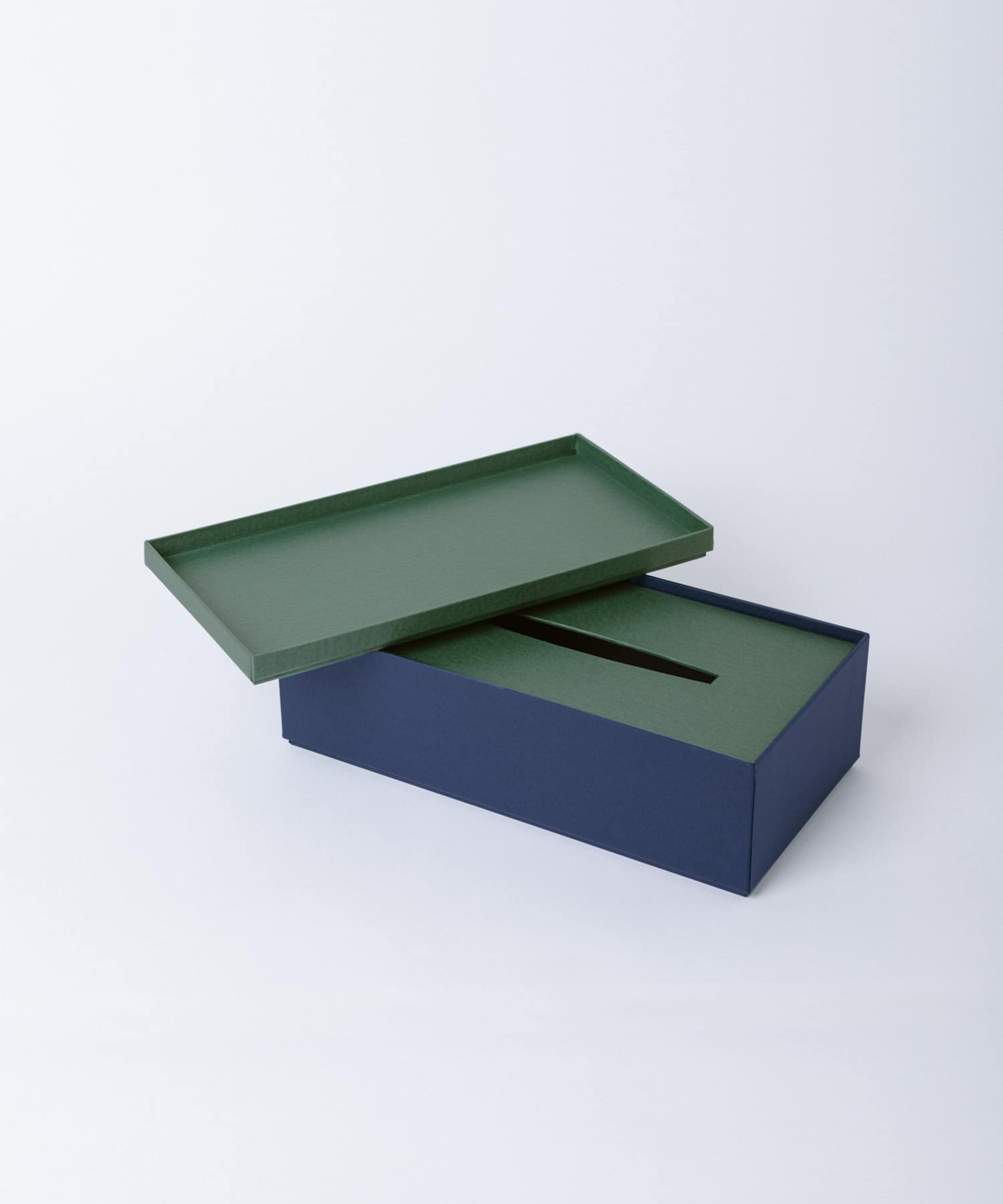 &PAPERS　SNEAK 二重蓋のティッシュケース NAVY GREEN -