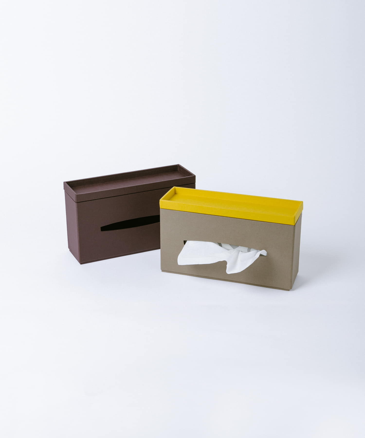 &PAPERS　別注SNEAK SIDE 横型ティッシュケース BROWN YEL -