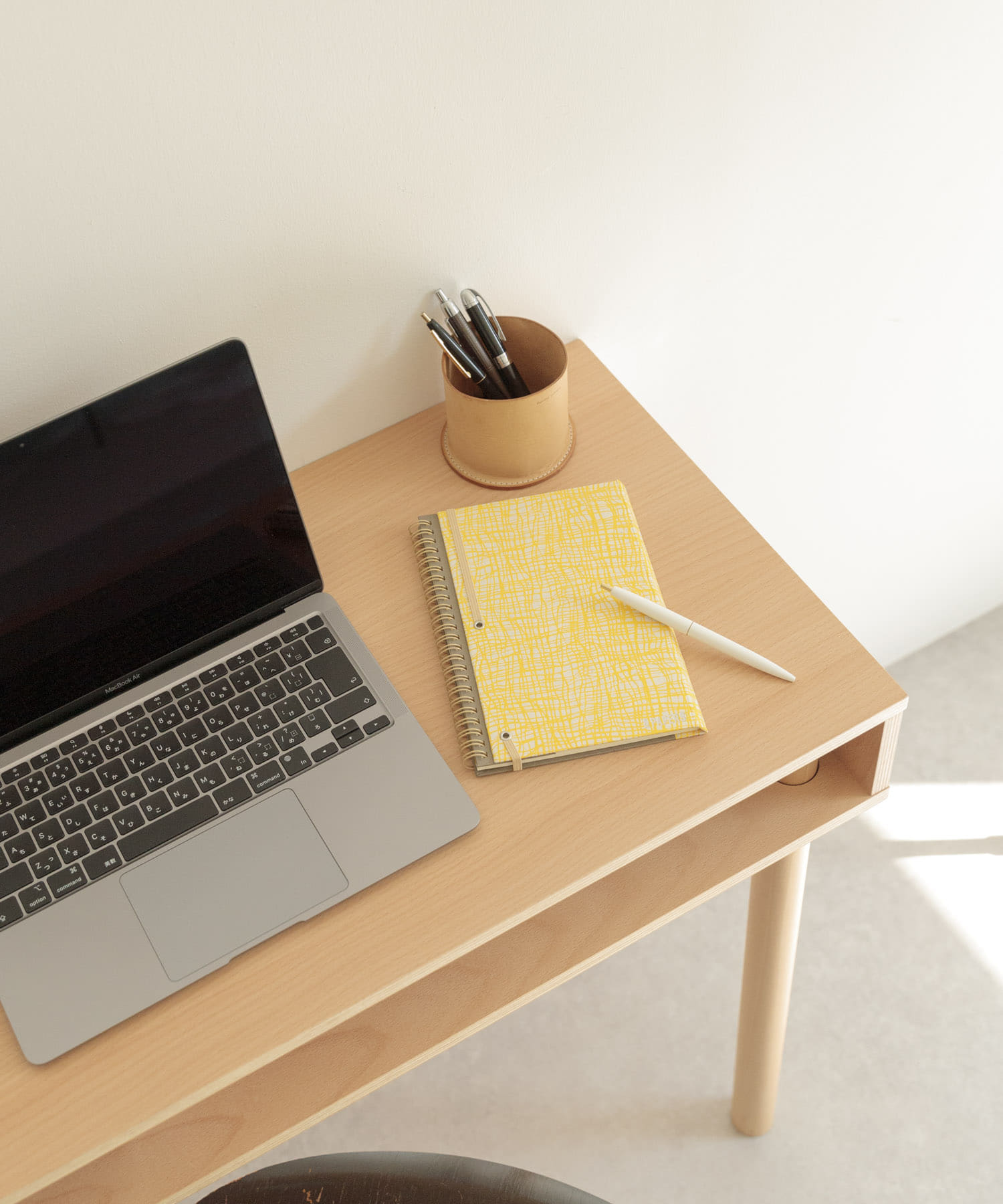 &PAPERS　別注TRI A5 NOTEBOOK gridyellow -