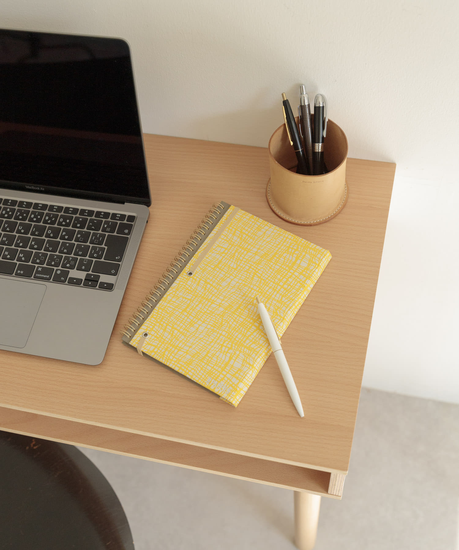 &PAPERS　別注TRI A5 NOTEBOOK gridyellow -