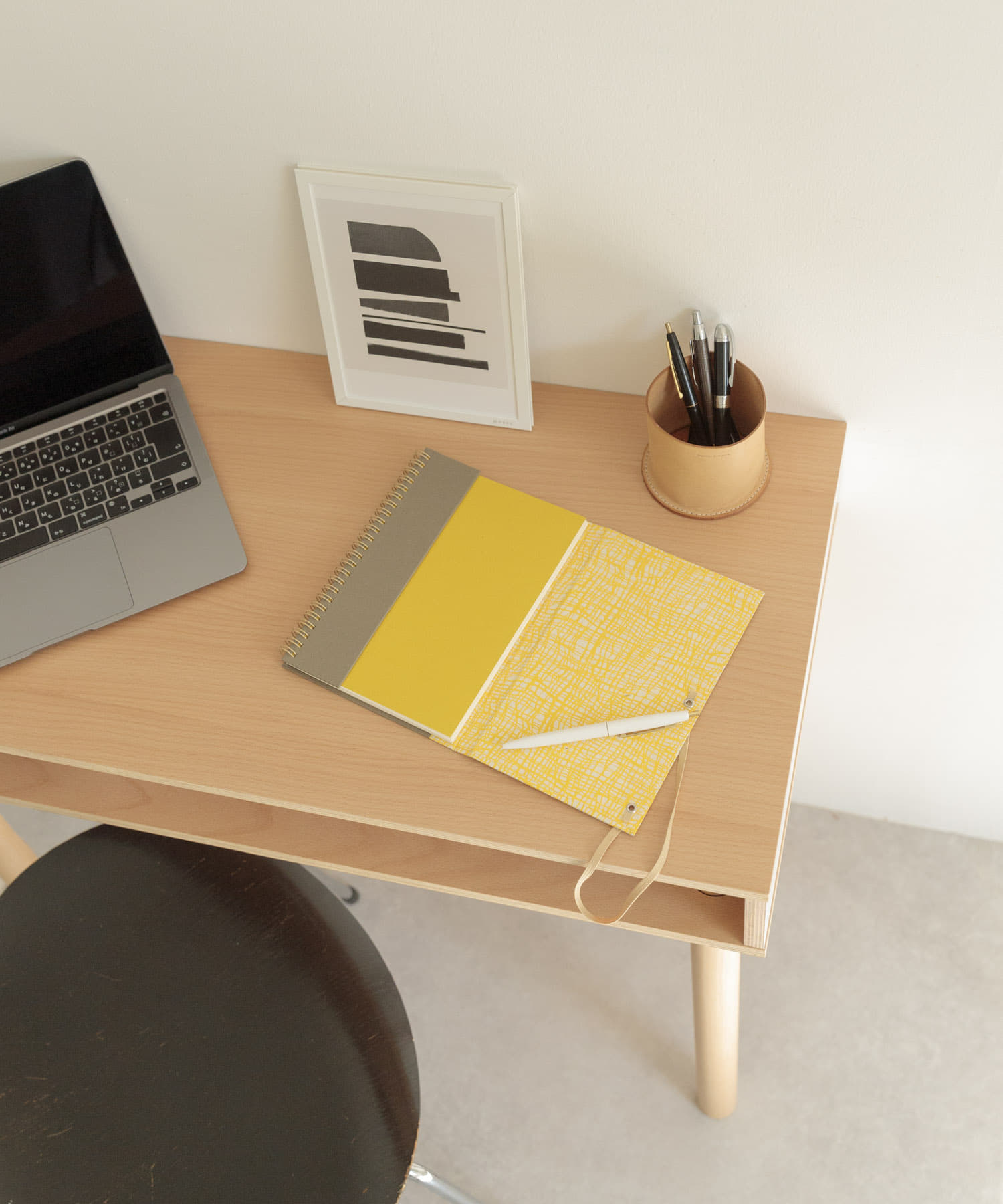 &PAPERS　別注TRI A5 NOTEBOOK gridyellow -