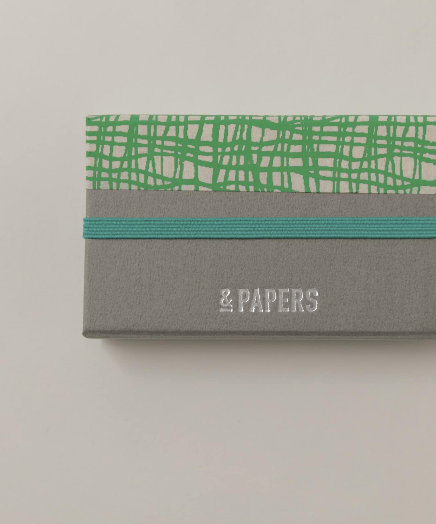 &PAPERS　別注TRI CARD CASE grid green -