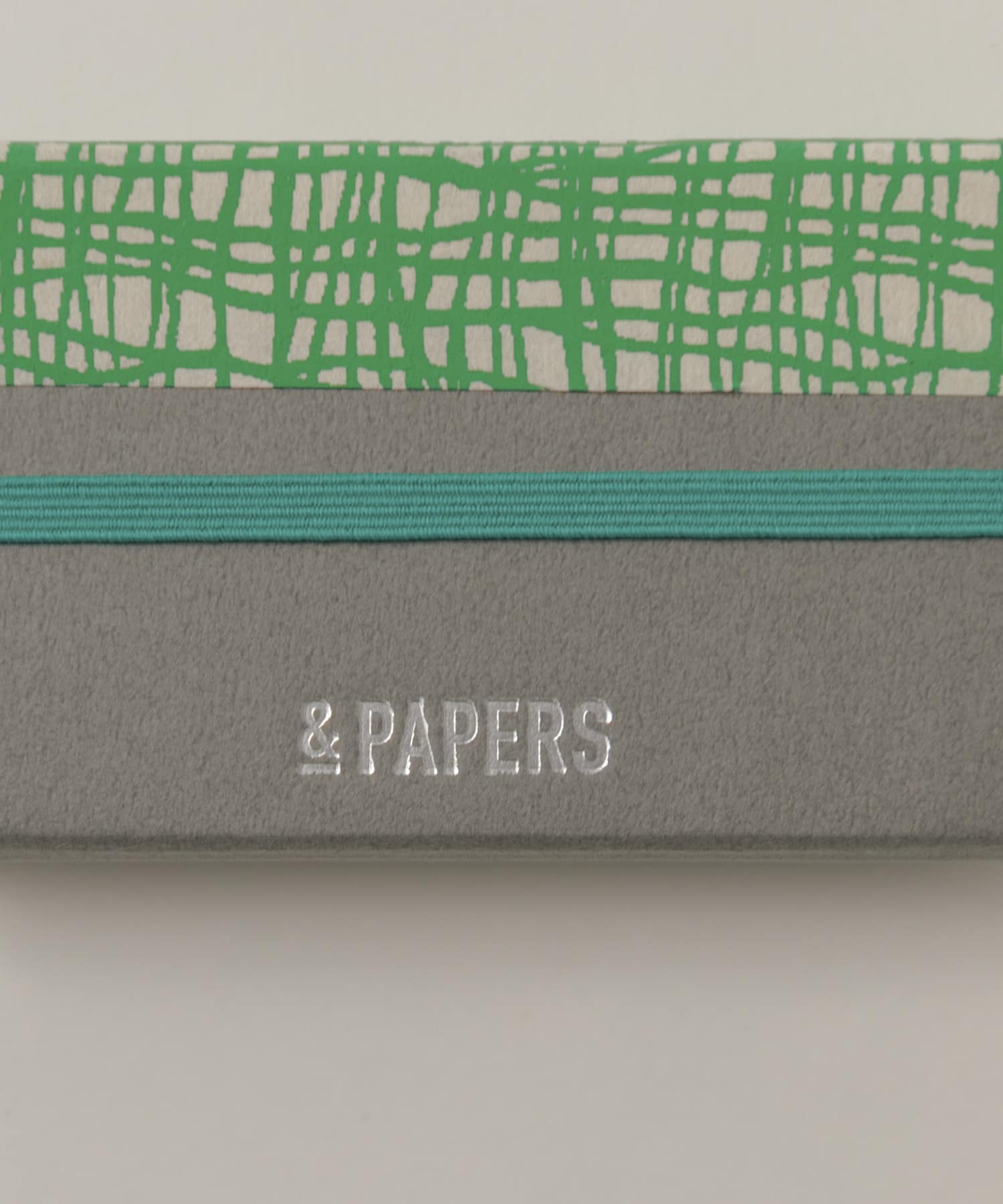 &PAPERS　別注TRI CARD CASE grid green -