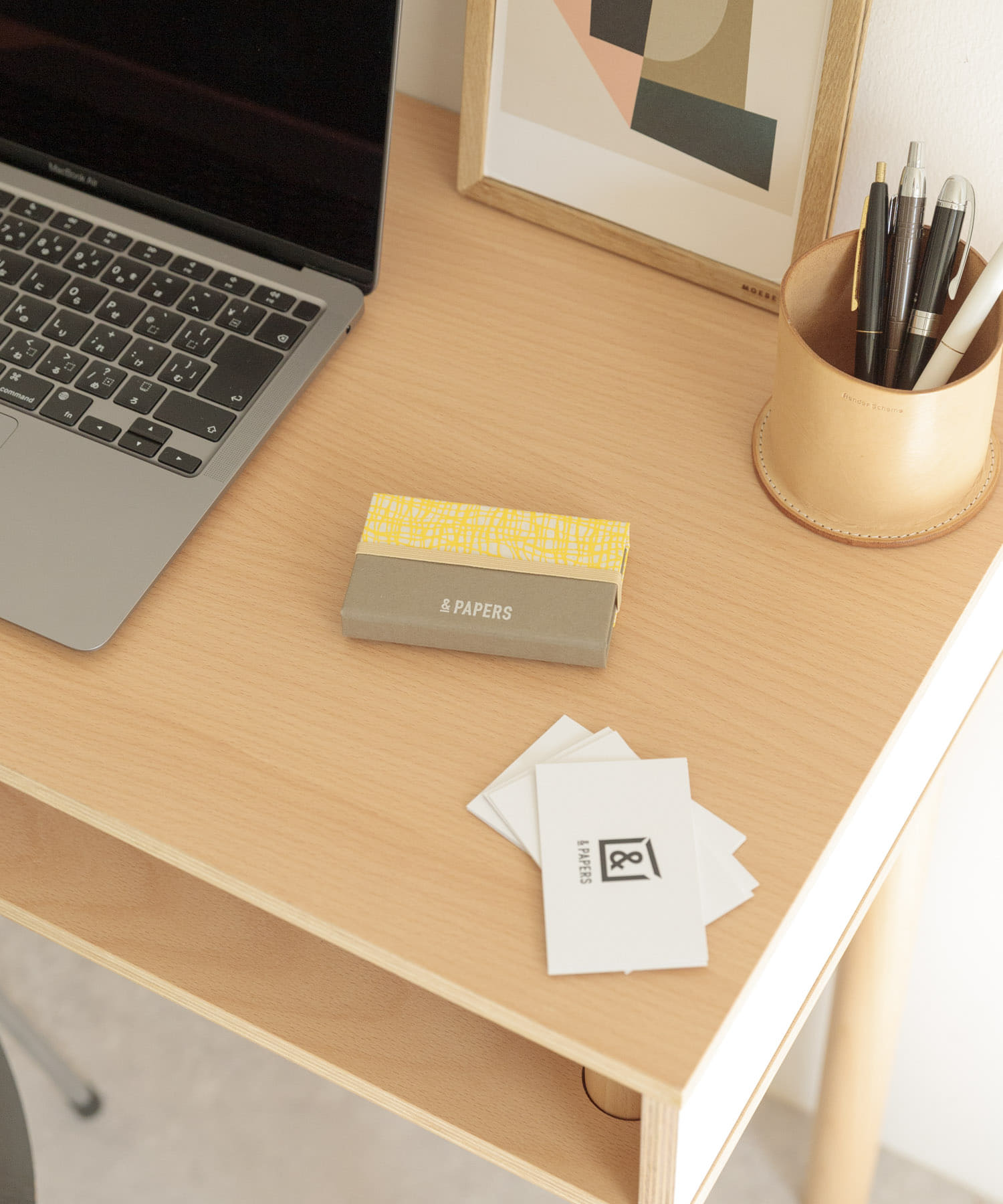 &PAPERS　別注TRI CARD CASE gridyellow -