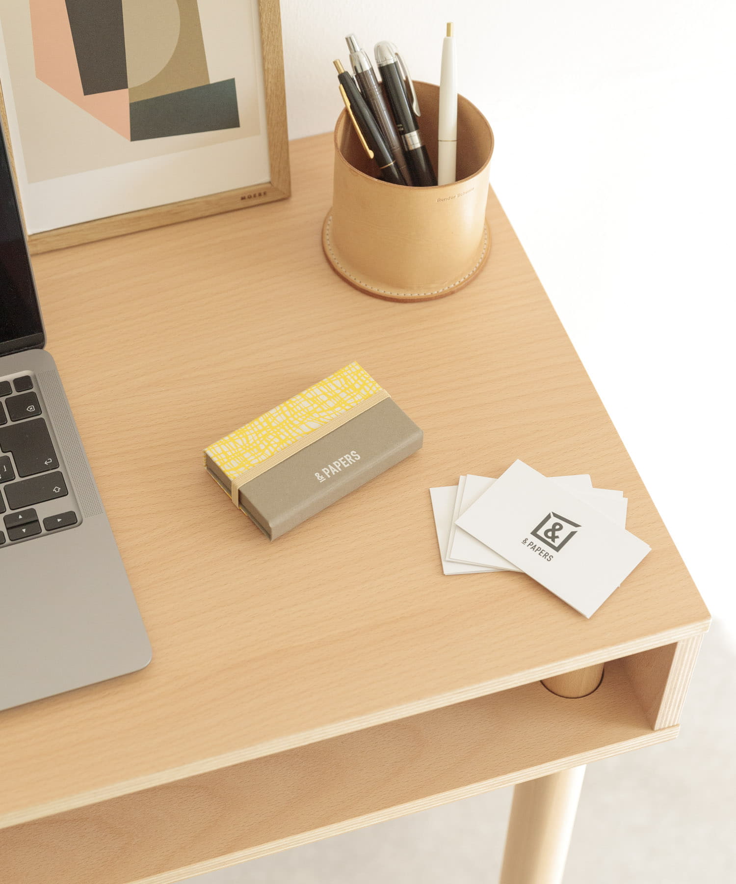&PAPERS　別注TRI CARD CASE gridyellow -