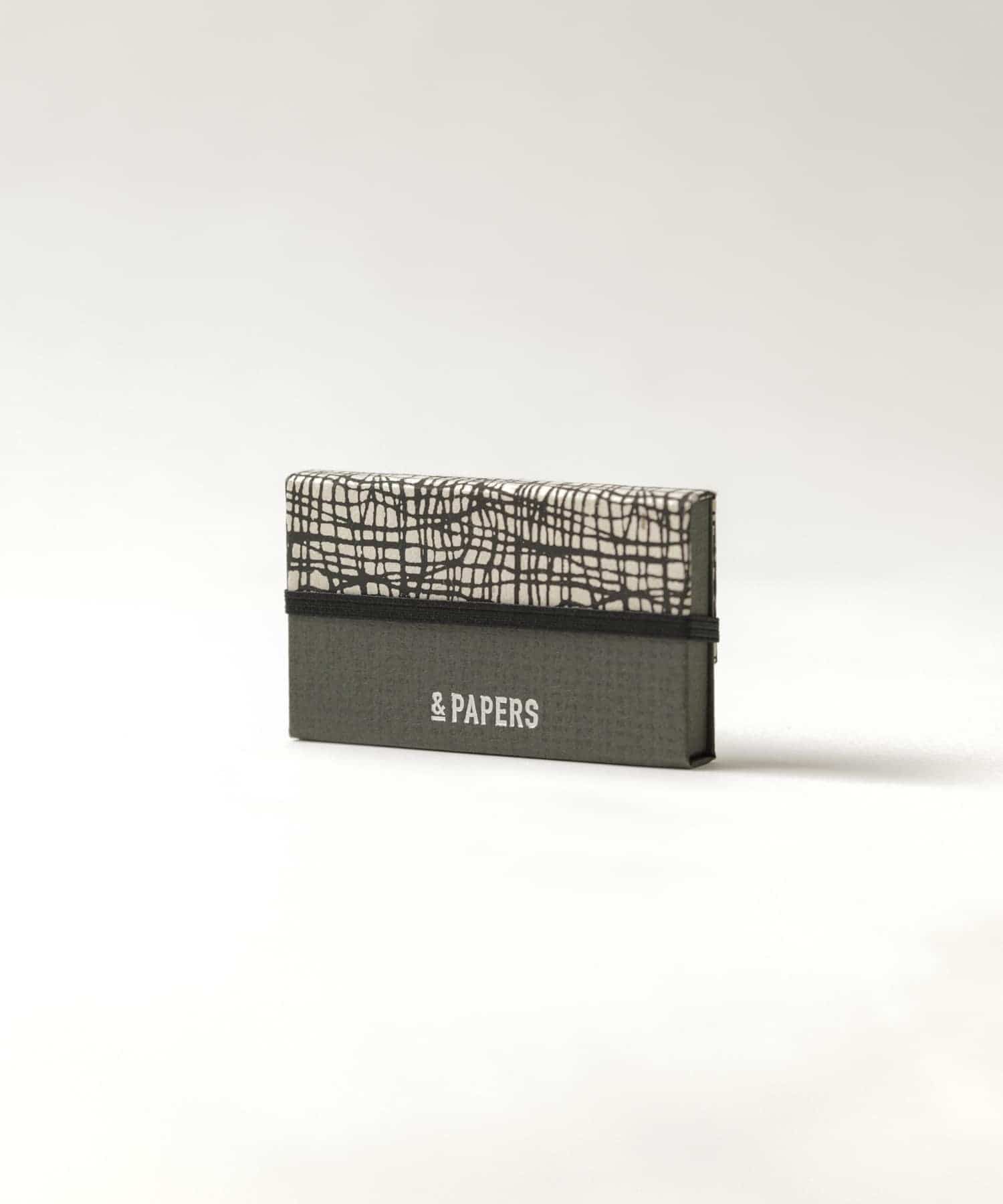 &PAPERS　別注TRI CARD CASE grid black -