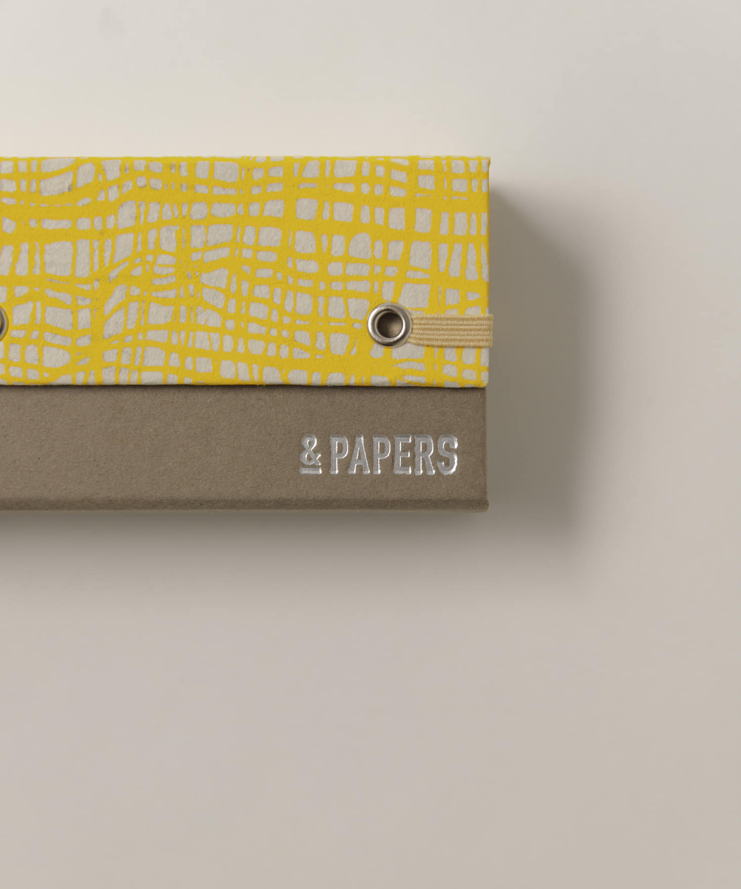 &PAPERS　別注TRI PEN CASE gridyellow -