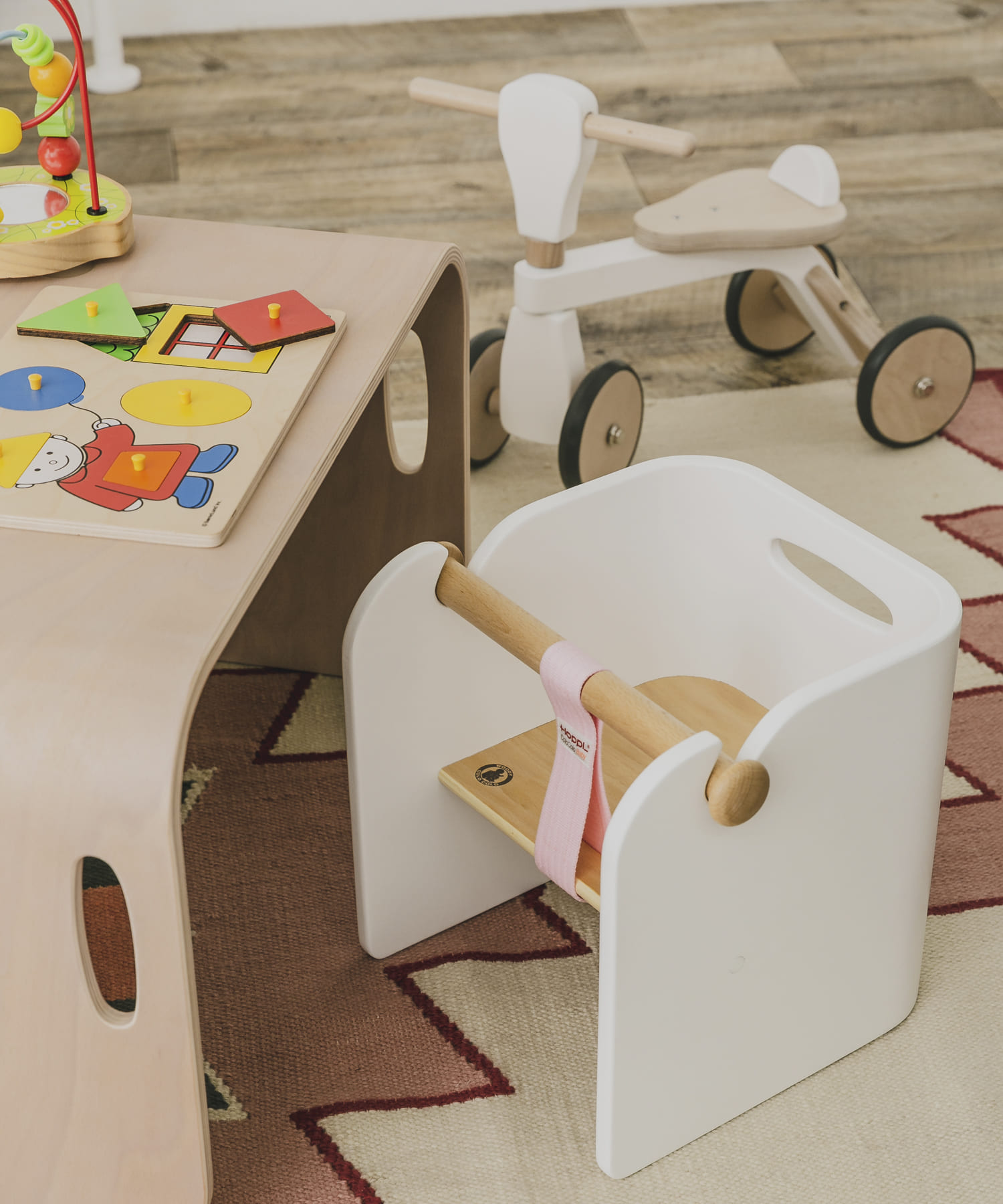 HOPPL　ファーストウッディバイク ホワイト -