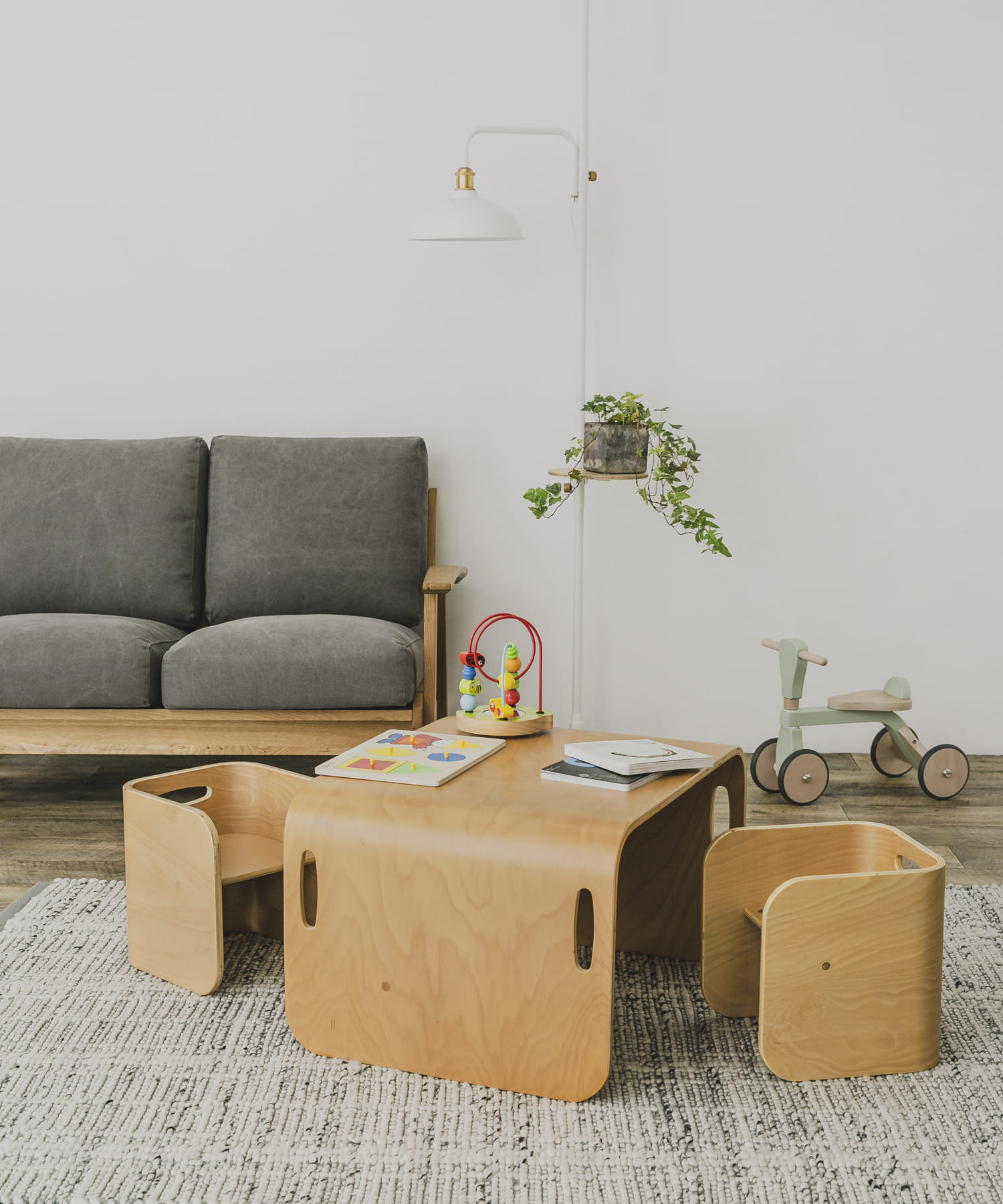 HOPPL　ファーストウッディバイク シーグリーン -