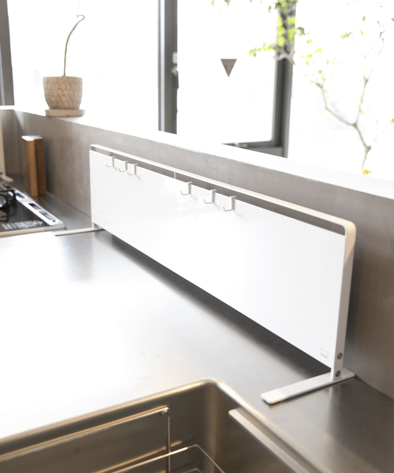 tower　キッチン自立式スチールパネル 横型 ホワイト -