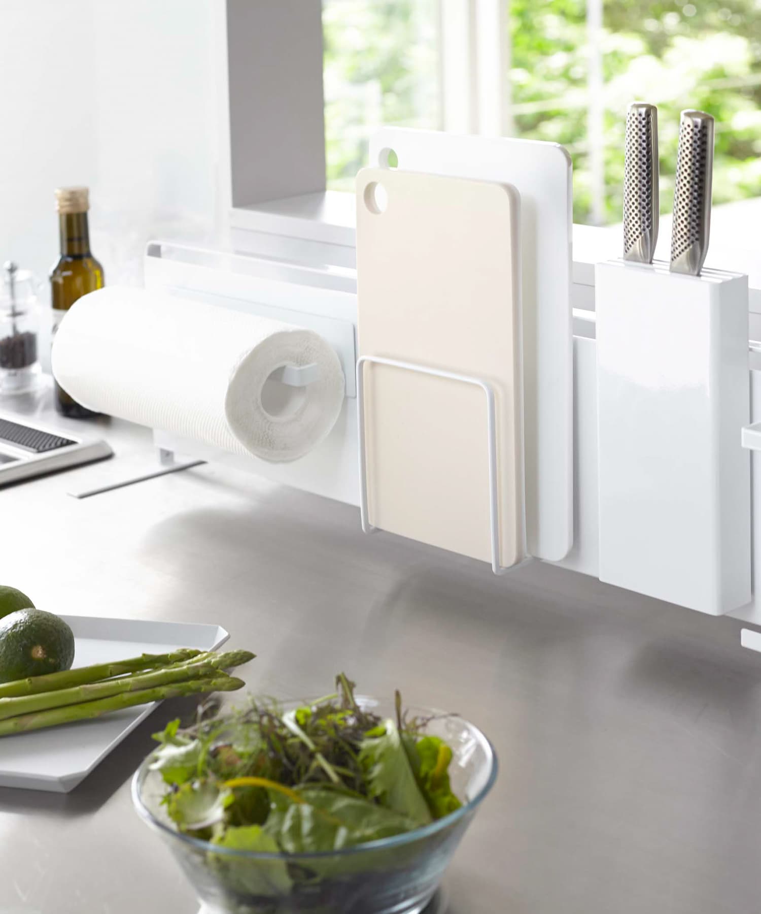 tower　キッチン自立式スチールパネル 横型 ホワイト -