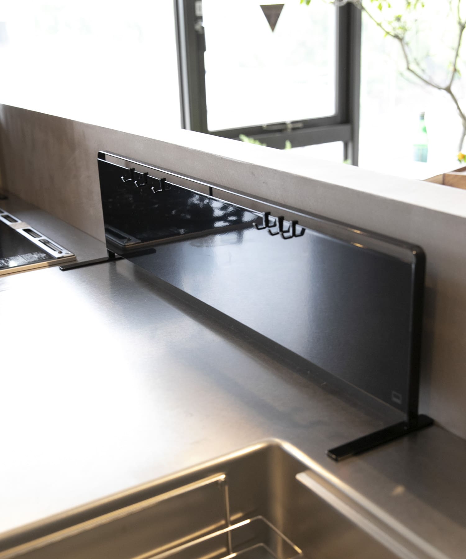 tower　キッチン自立式スチールパネル 横型 ブラック -