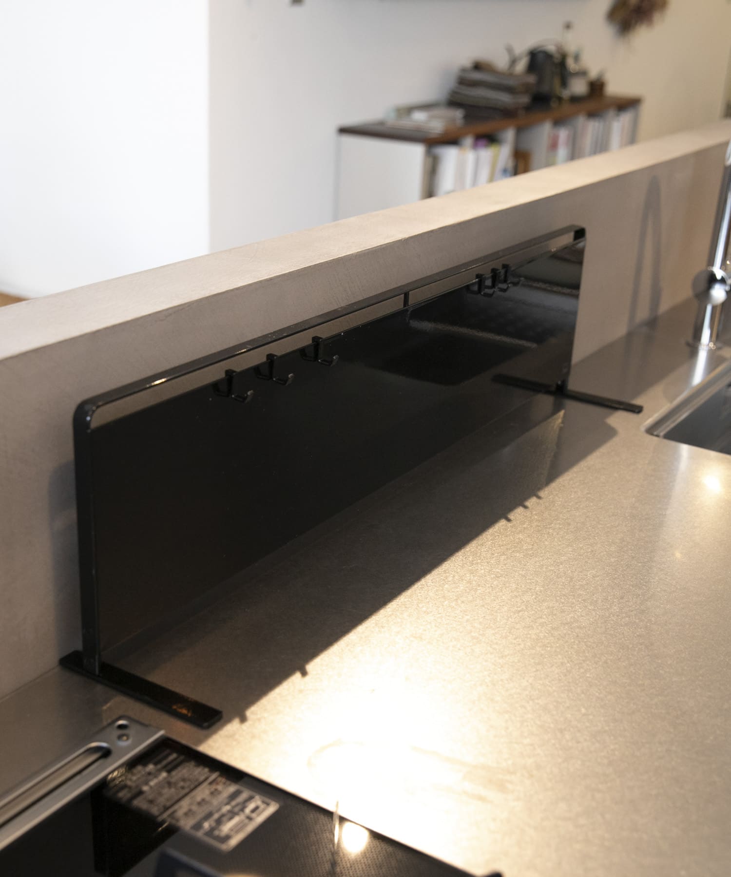 tower　キッチン自立式スチールパネル 横型 ブラック -