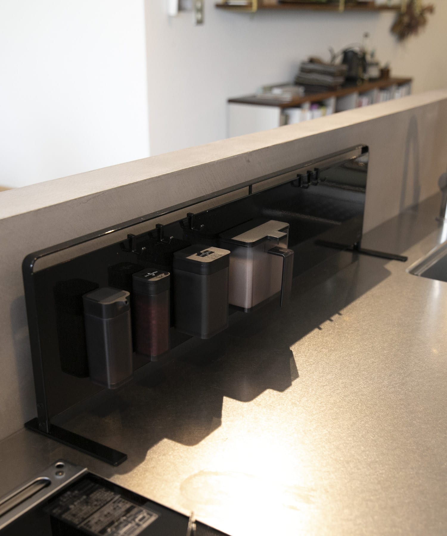 tower　キッチン自立式スチールパネル 横型 ブラック -