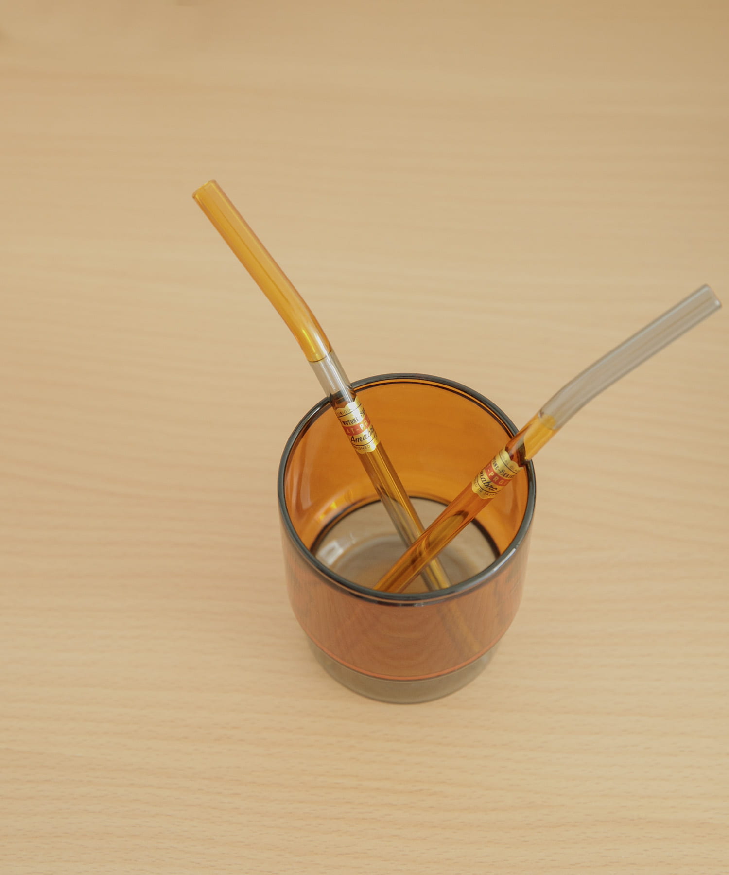 amabro　TWO TONE GLASS STRAW