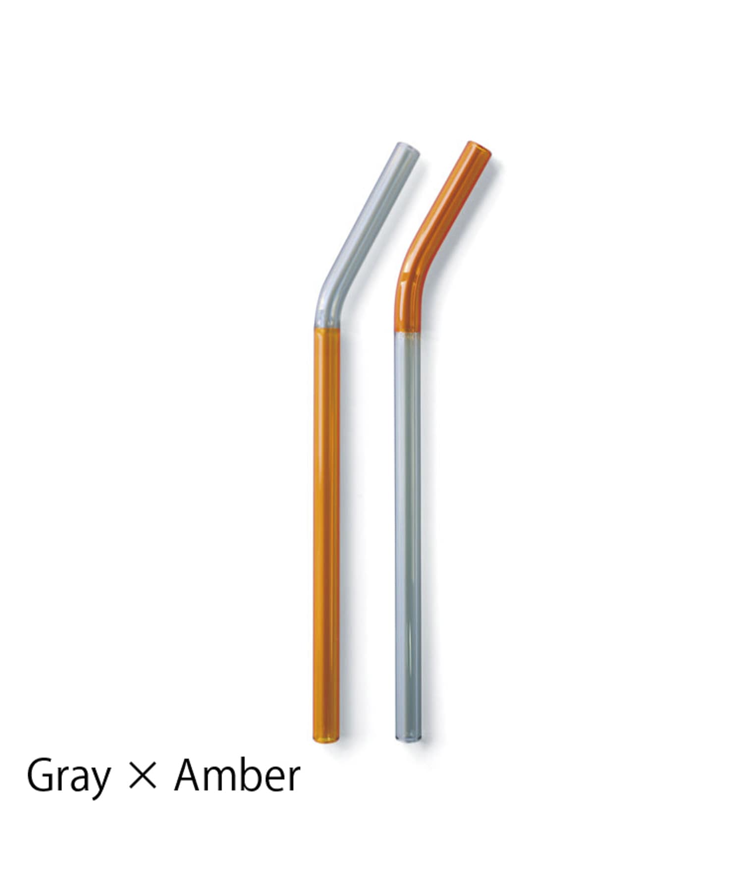 amabro　TWO TONE GLASS STRAW GrayxAmber -