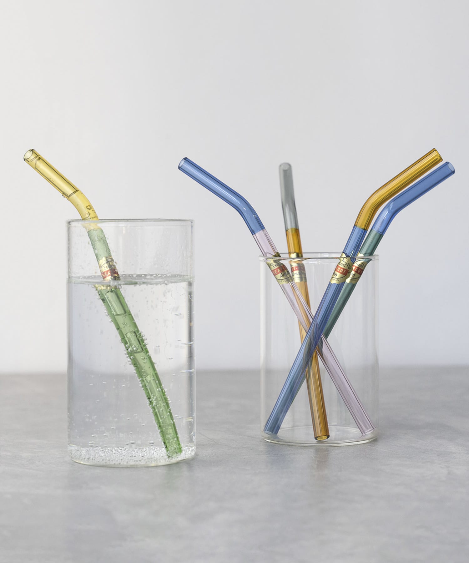 amabro　TWO TONE GLASS STRAW GrayxAmber -
