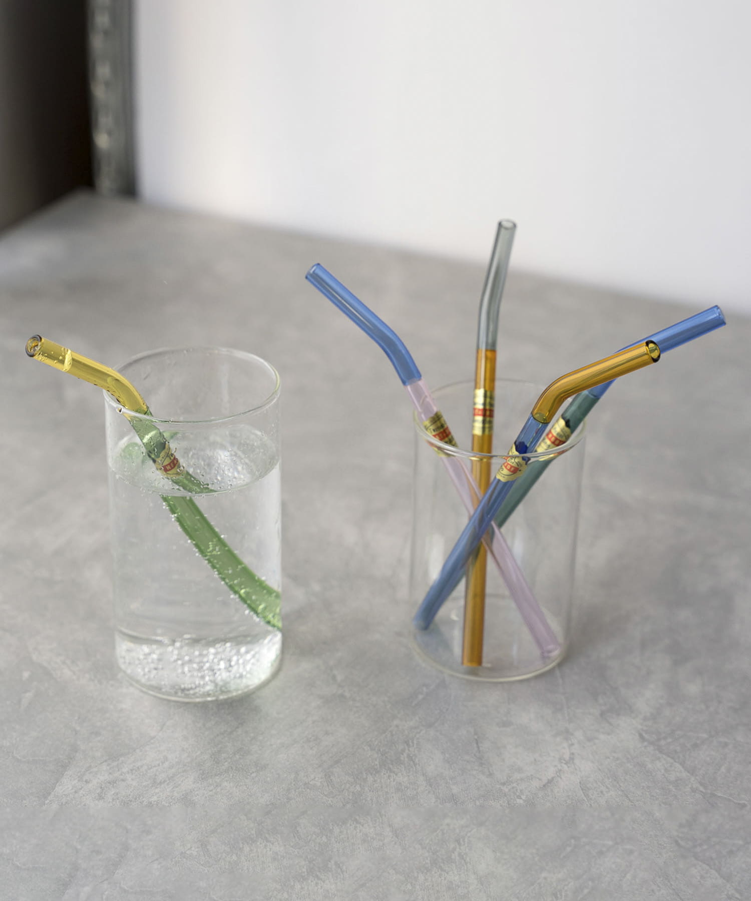 amabro　TWO TONE GLASS STRAW GrayxAmber -