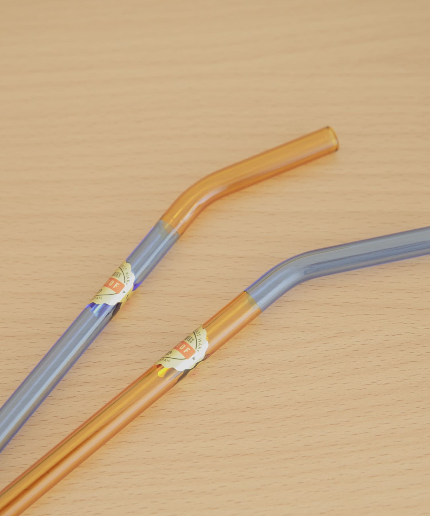 amabro　TWO TONE GLASS STRAW AmberxBlue -