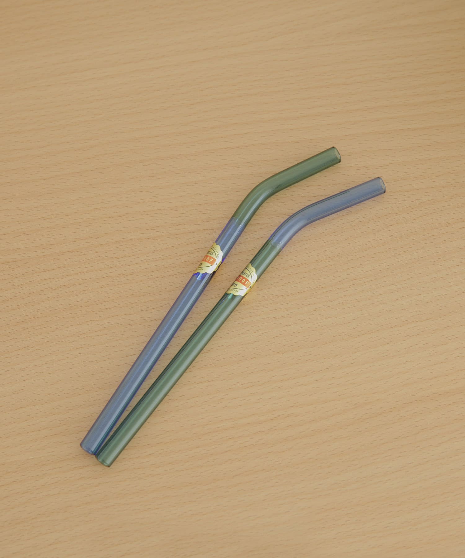 amabro　TWO TONE GLASS STRAW GreenxBlue -