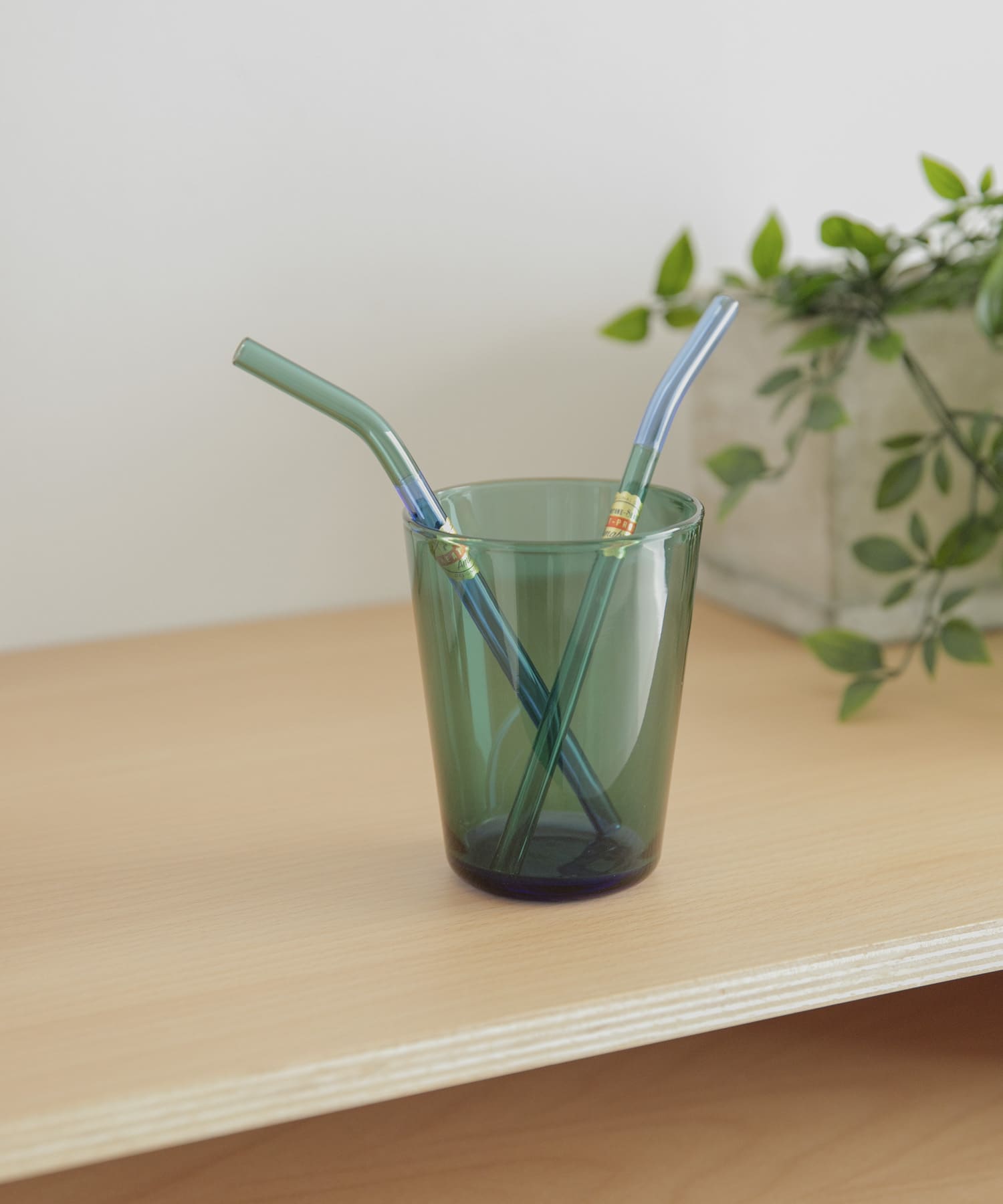 amabro　TWO TONE GLASS STRAW GreenxBlue -