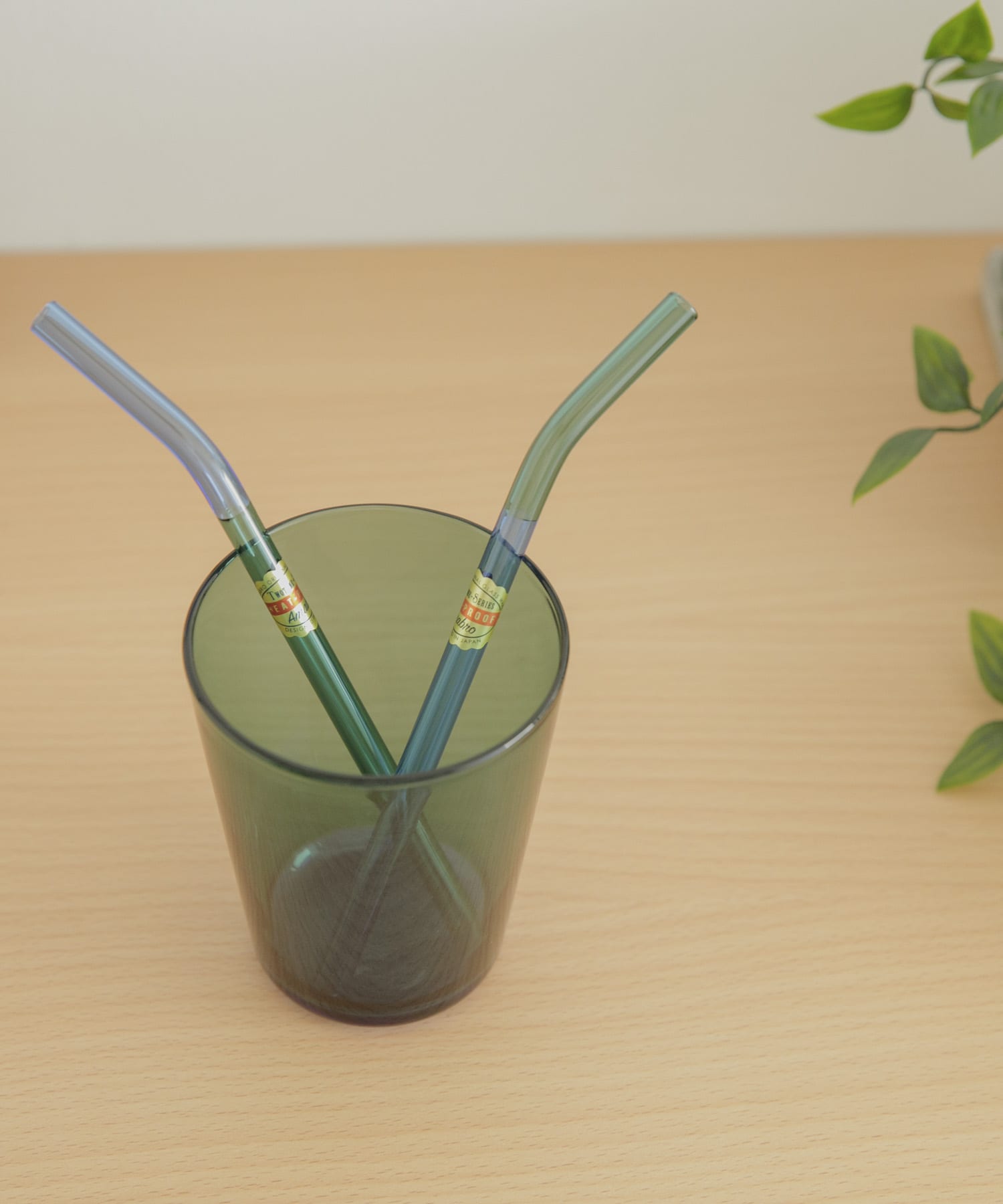 amabro　TWO TONE GLASS STRAW GreenxBlue -