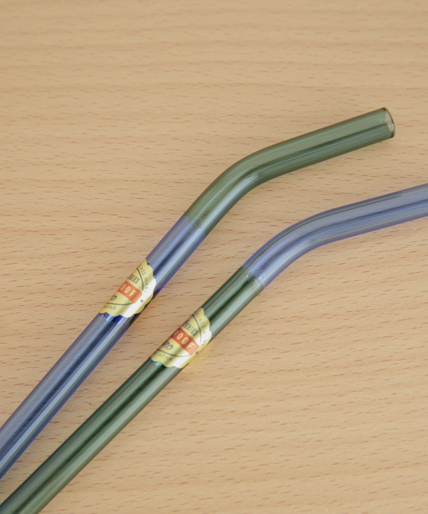 amabro　TWO TONE GLASS STRAW GreenxBlue -