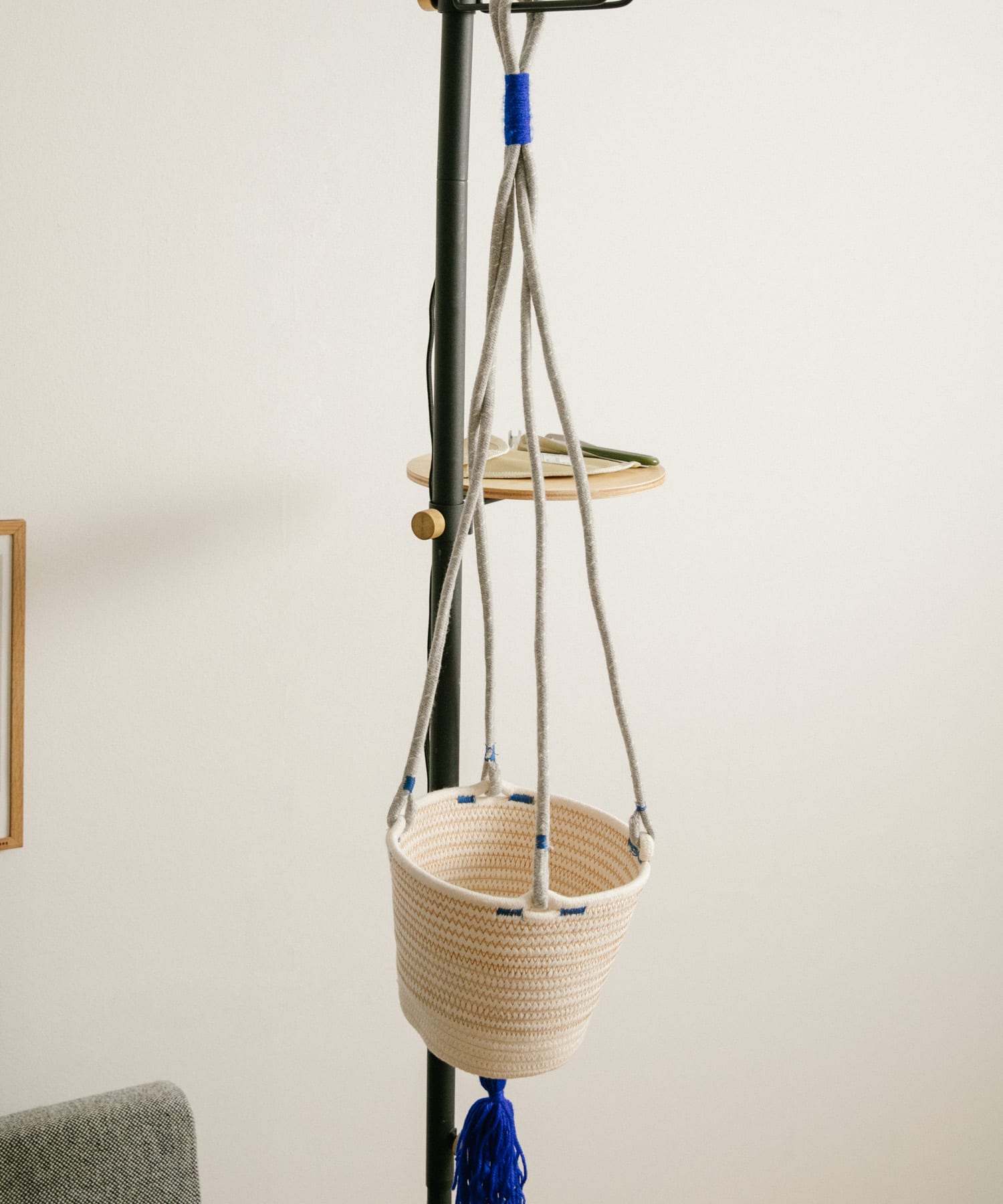 amabro　COTTON HANGING BASKET BL -