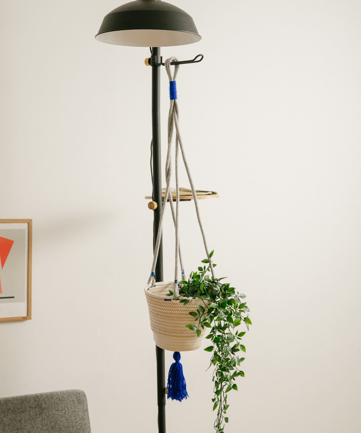 amabro　COTTON HANGING BASKET BL -