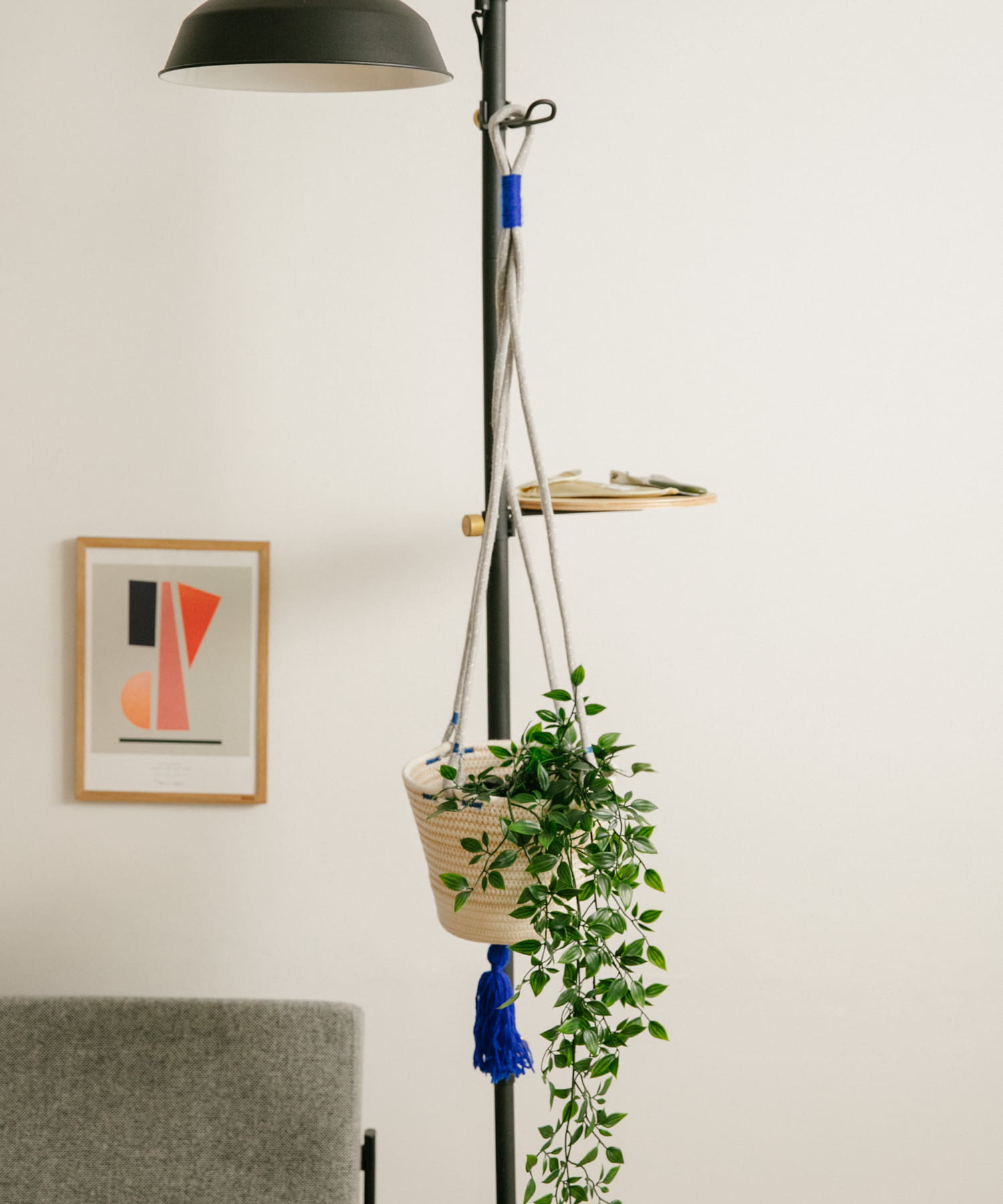 amabro　COTTON HANGING BASKET BL -
