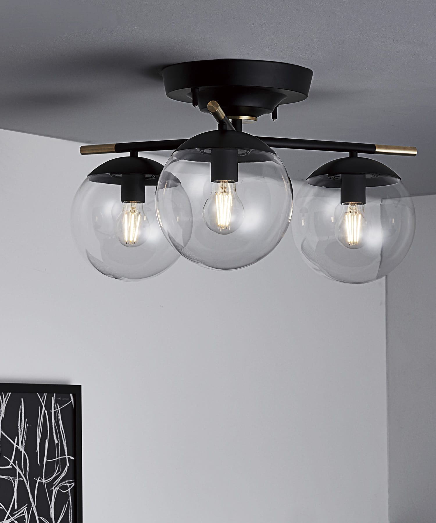 【新品未使用】　ブリス3 シーリングランプ　クリア　LED電球付属モデル ARTWORKSTUDIO Bliss3シーリングランプLED電球付(- BLK CLEAR