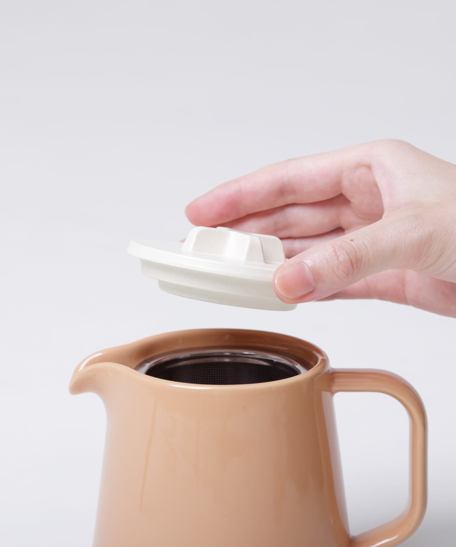ideaco　Tableware 450 teapot BROWNxWHT -