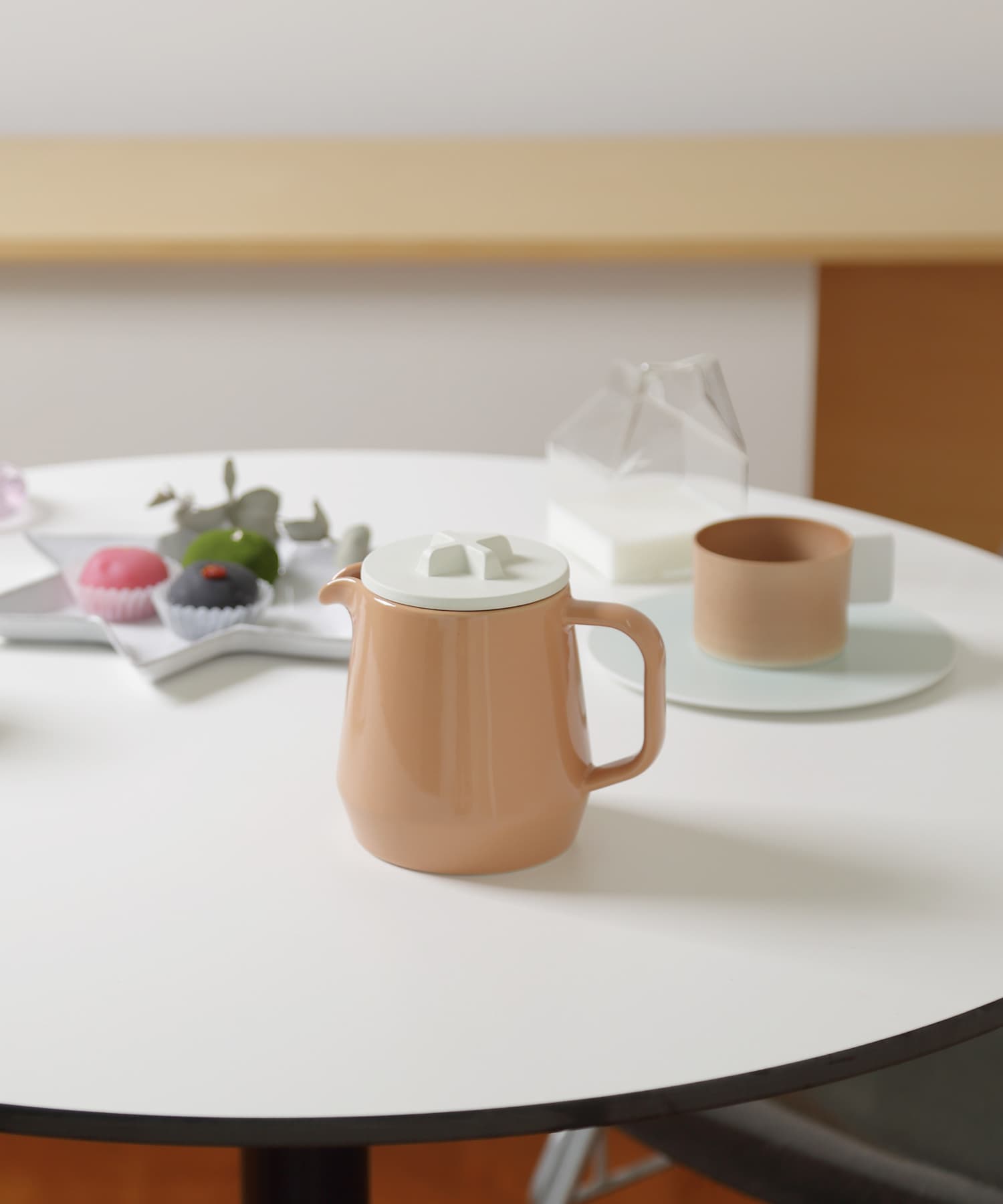 ideaco　Tableware 450 teapot BROWNxWHT -