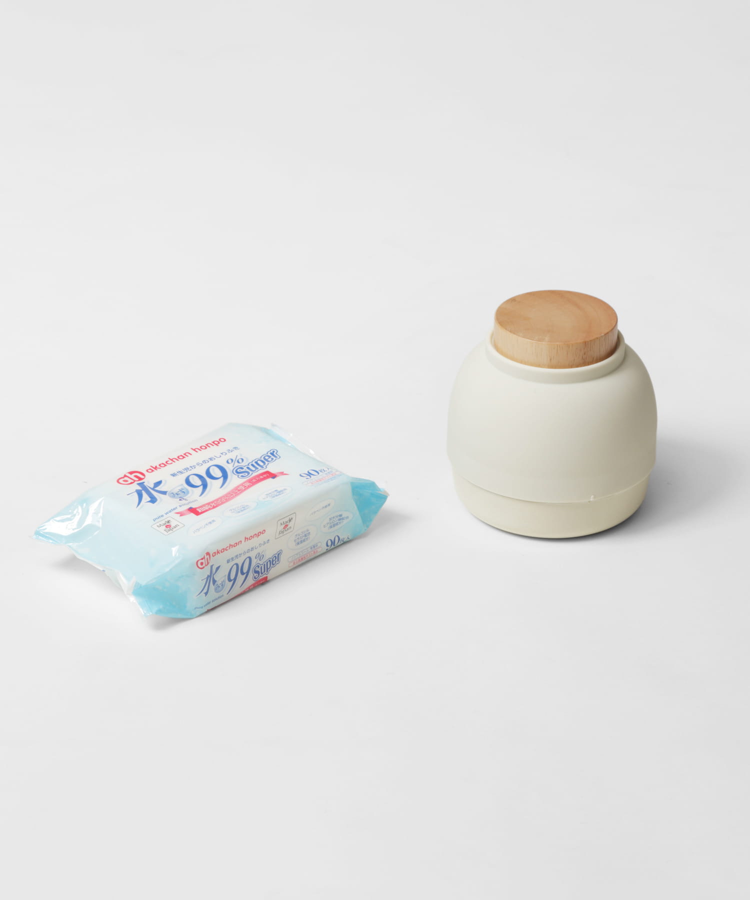 ideaco　Wet Tissue Case MochiMoco sand white -