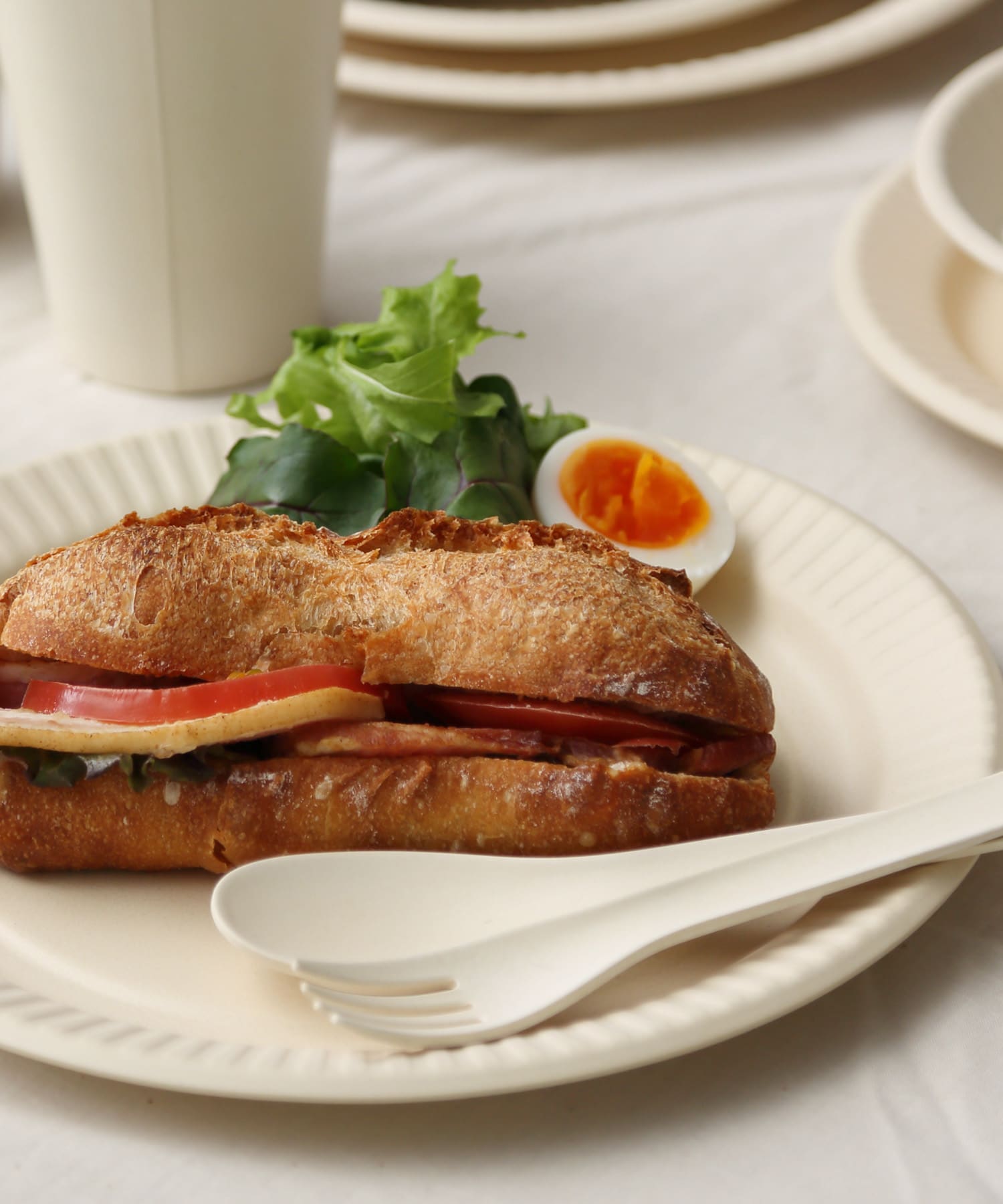 ideaco　b fiber cutlery / 2+2pcs off whtie -