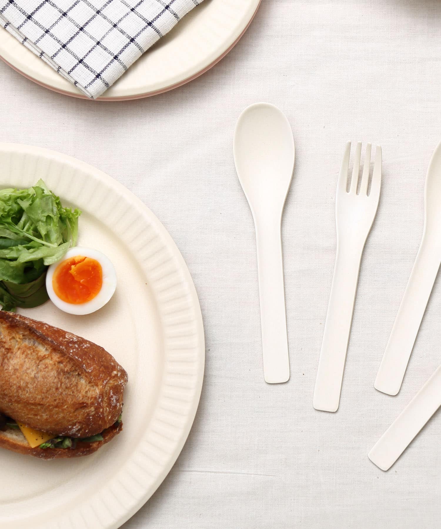 ideaco　b fiber cutlery / 2+2pcs off whtie -