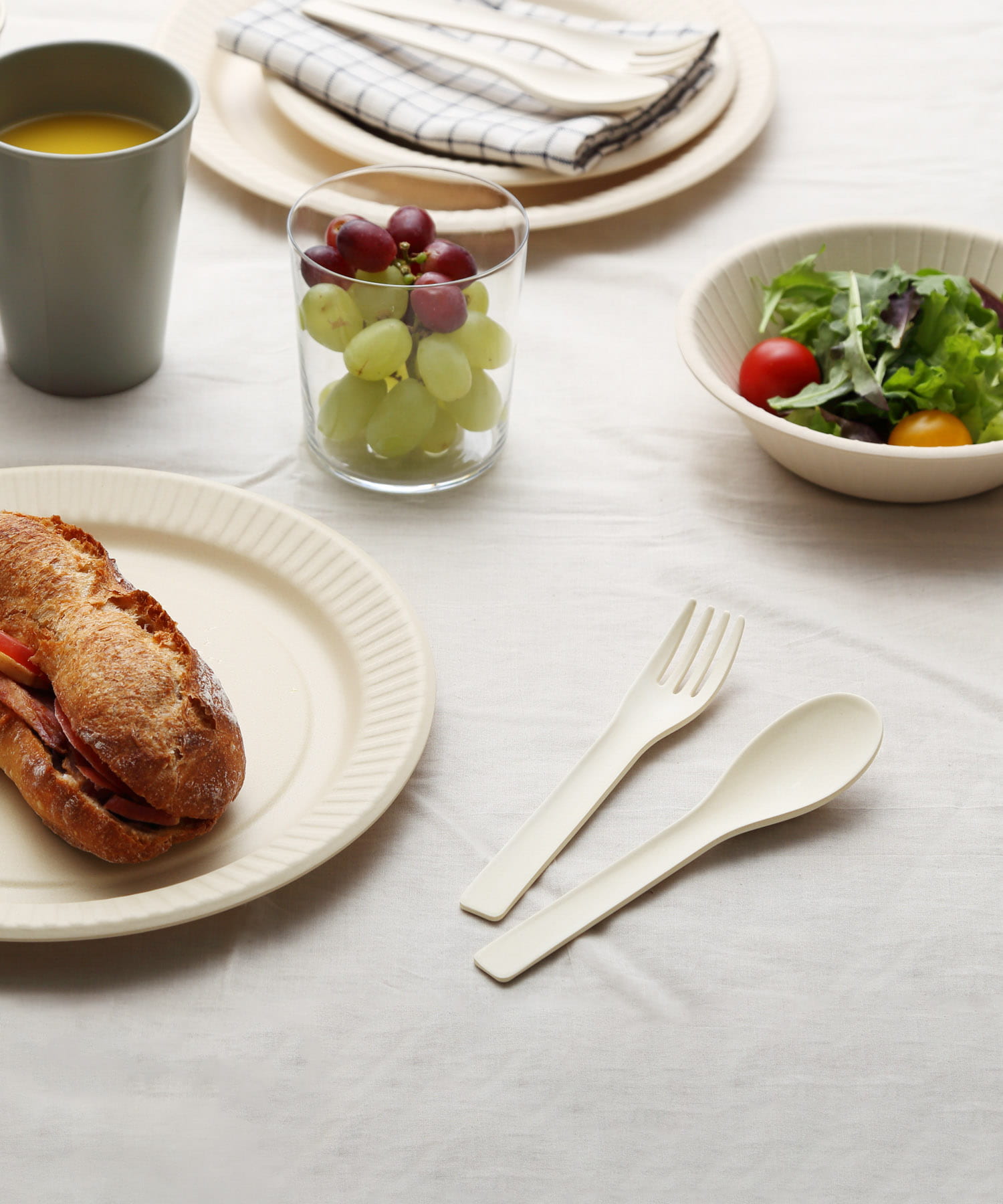 ideaco　b fiber cutlery / 2+2pcs off whtie -