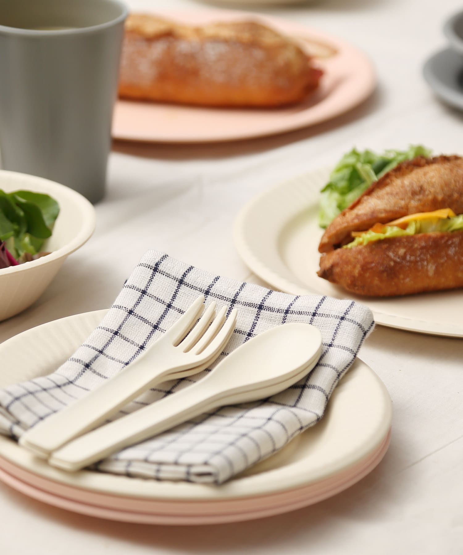ideaco　b fiber cutlery / 2+2pcs off whtie -