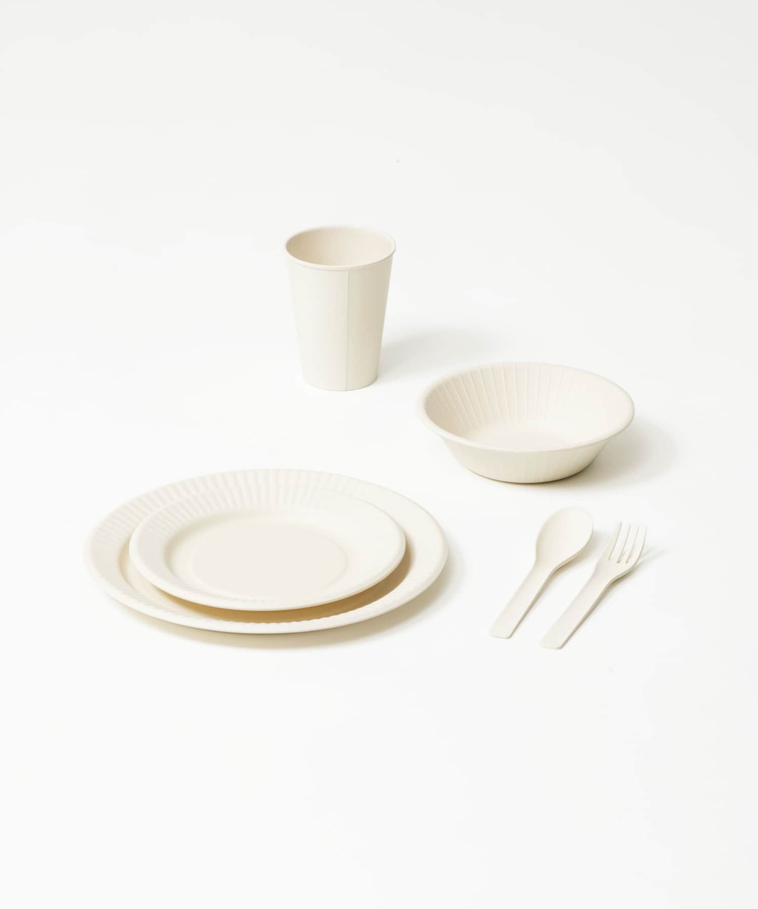 ideaco　b fiber cutlery / 2+2pcs off whtie -