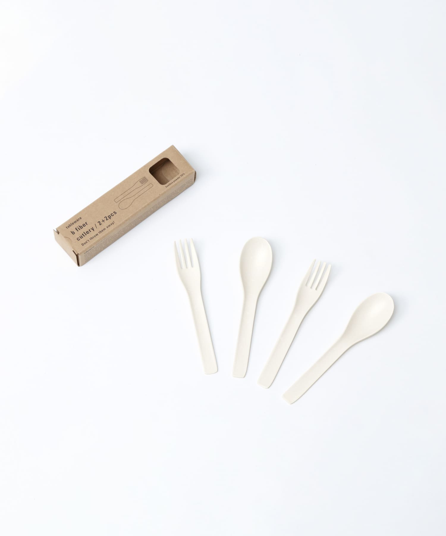 ideaco　b fiber cutlery / 2+2pcs off whtie -