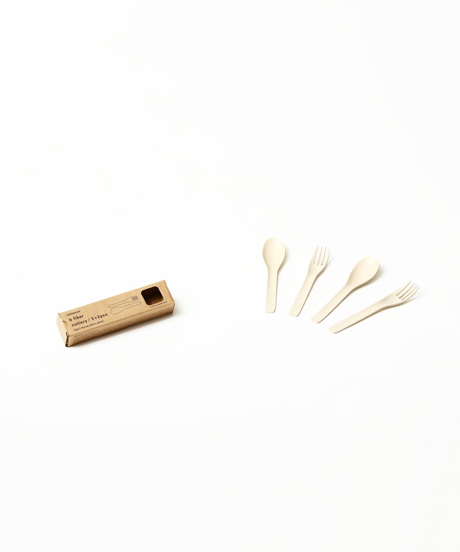 ideaco　b fiber cutlery / 2+2pcs off whtie -