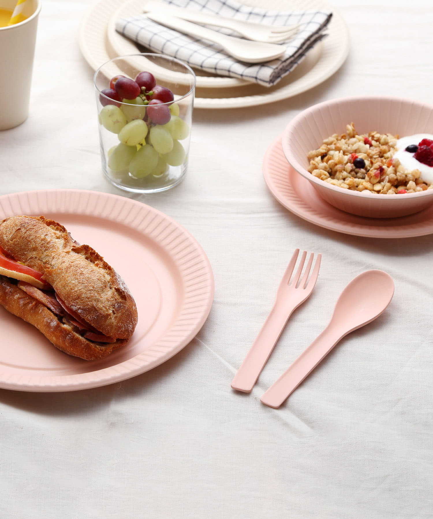 ideaco　b fiber cutlery / 2+2pcs pink -