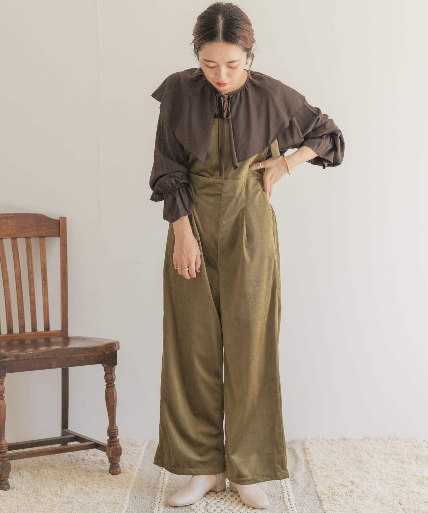 ベロアコールサロペット