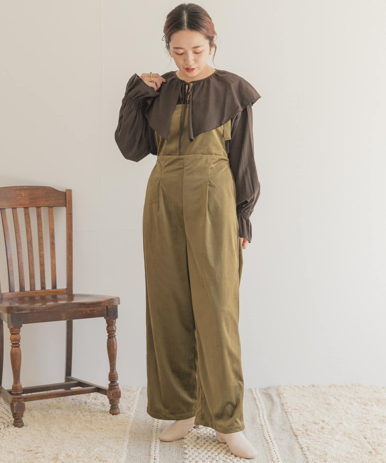 ベロアコールサロペット KHK FREE