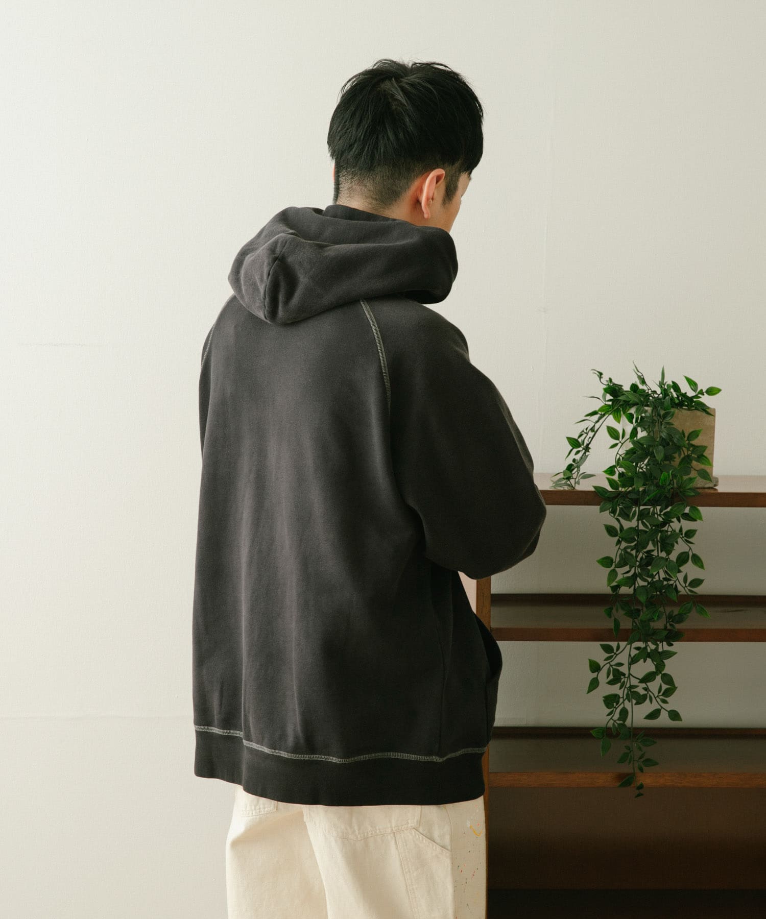 SCREEN STARS　日焼け加工 カラースウェットパーカー BLK M